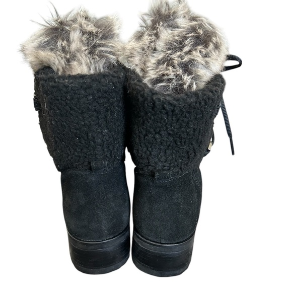 Talbots Tish faux fur and black suede ankle boots SZ 7.5 - Picture 3 of 6